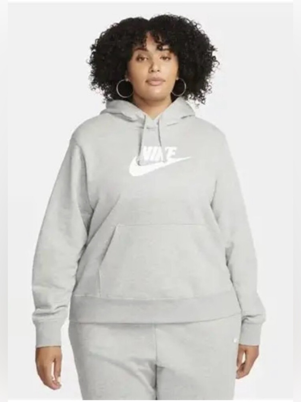 🆕 Nike Women Sportswear Club Fleece Women's Pullover Hoodie Gray Plus Size 3X